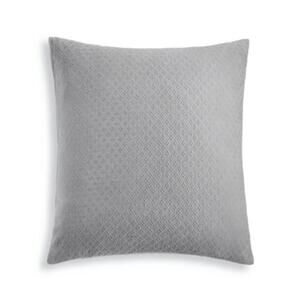 Charter Club Damask Diamond Dot Cotton Med Gray jacquard European Sham New